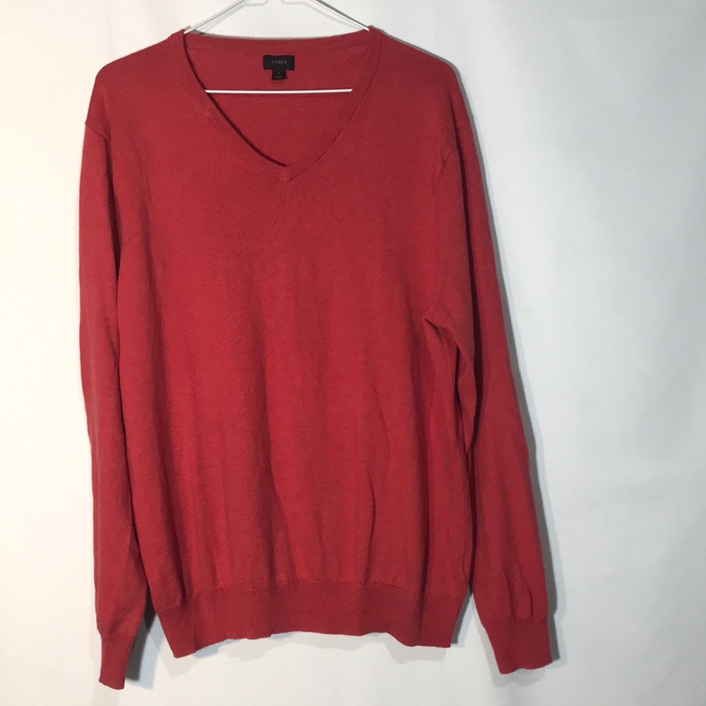 COPY - J Crew Red V-Neck Sweater Size Large